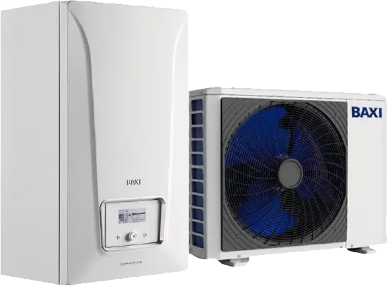 Técnico ajustando una bomba de calor, simbolizando servicios de reparación y mantenimiento de alta calidad disponibles en Santander para sistemas de calefacción y refrigeración.